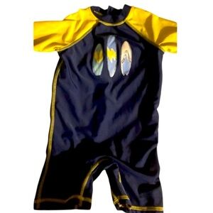 Floatimini Swimsuit, Boys, Sz 18M, One piece, Rashguard, Surf board, Back zip